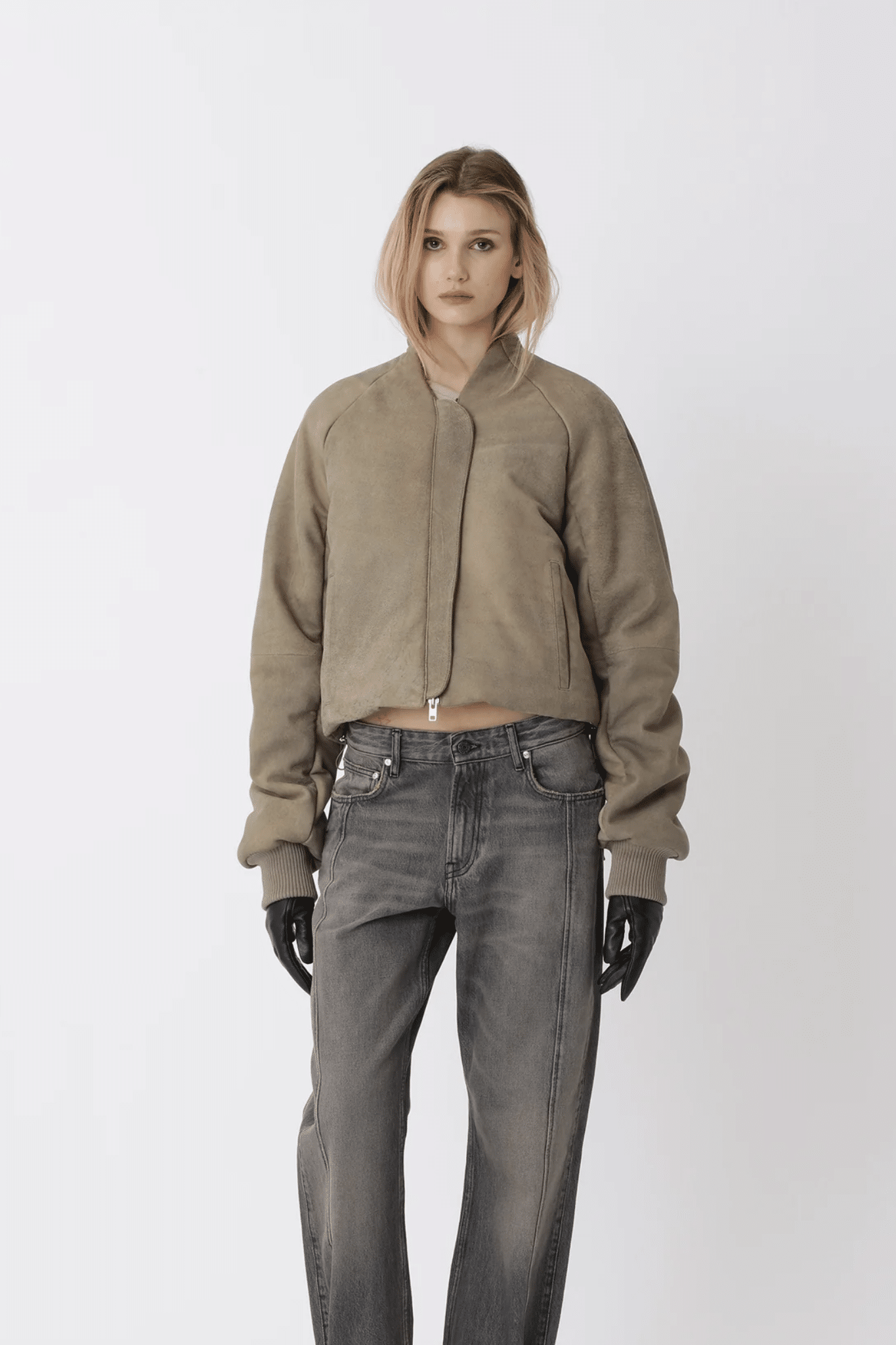 Ola leather bomber jacket | 21906