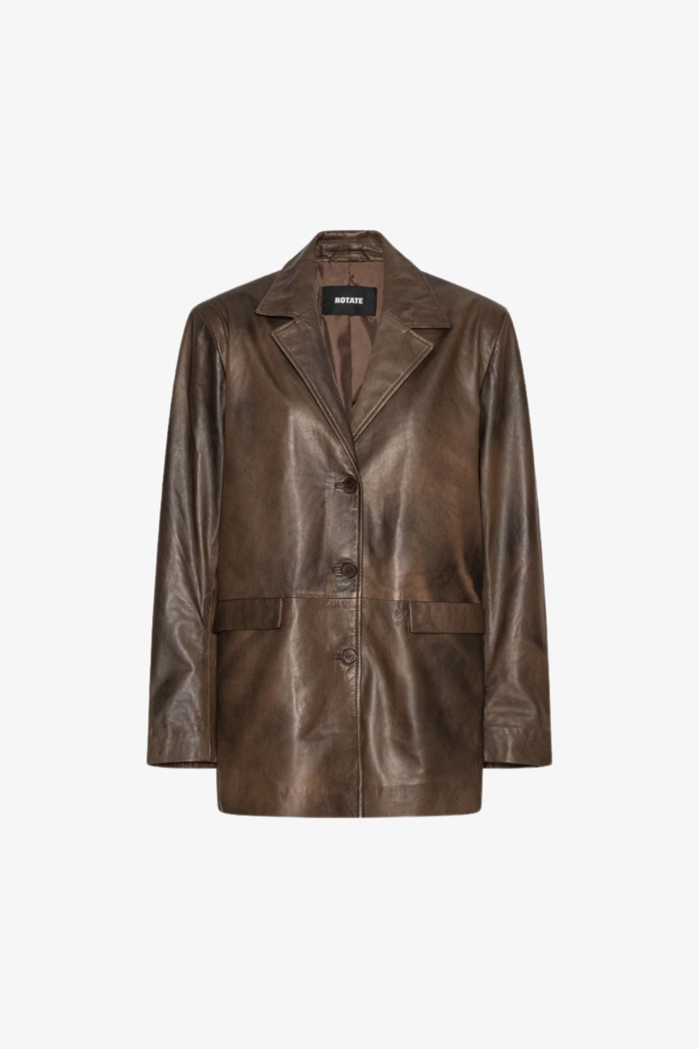 Leather oversized blazer