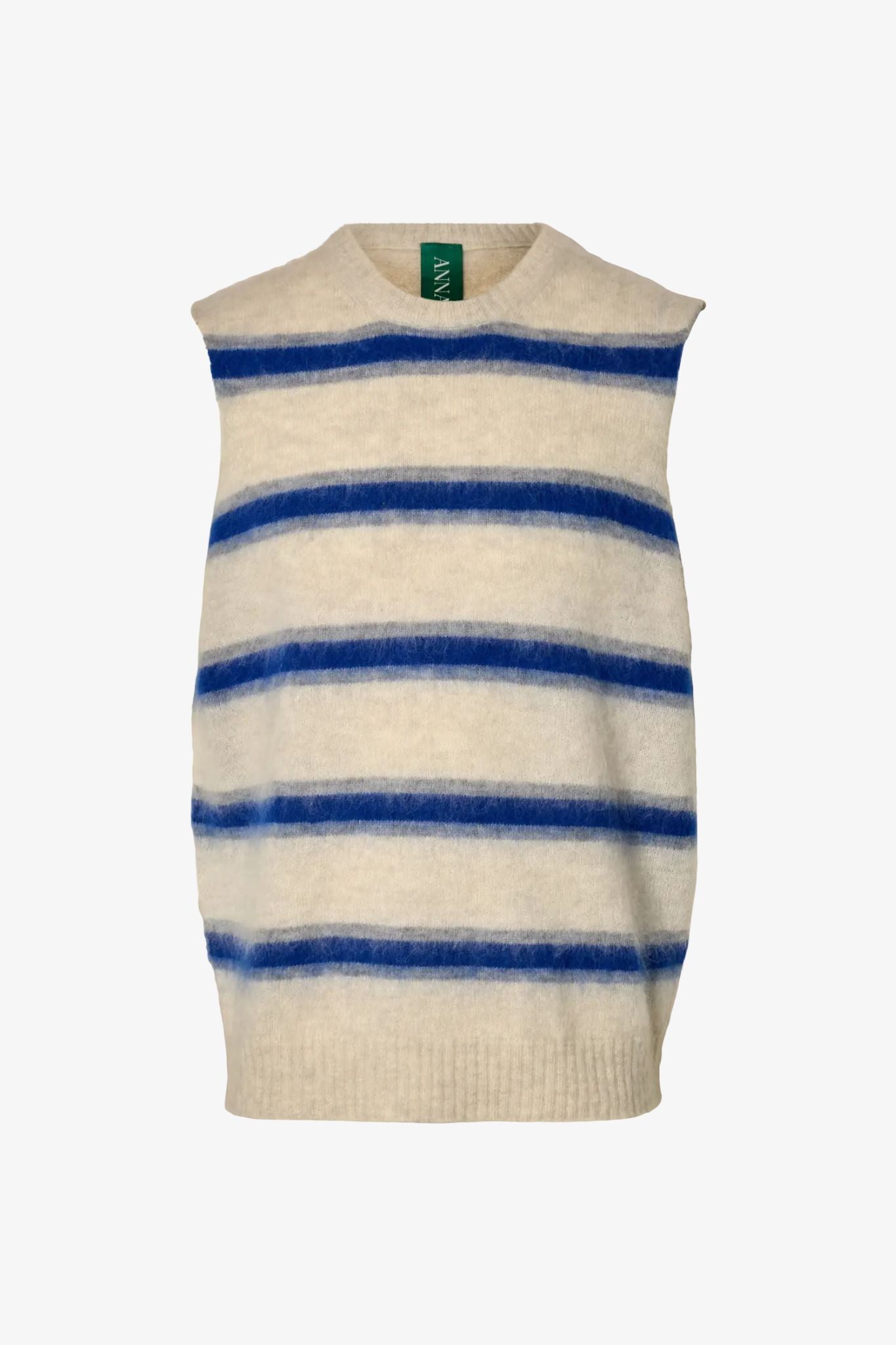 Anrragi knit hairy stripe vest
