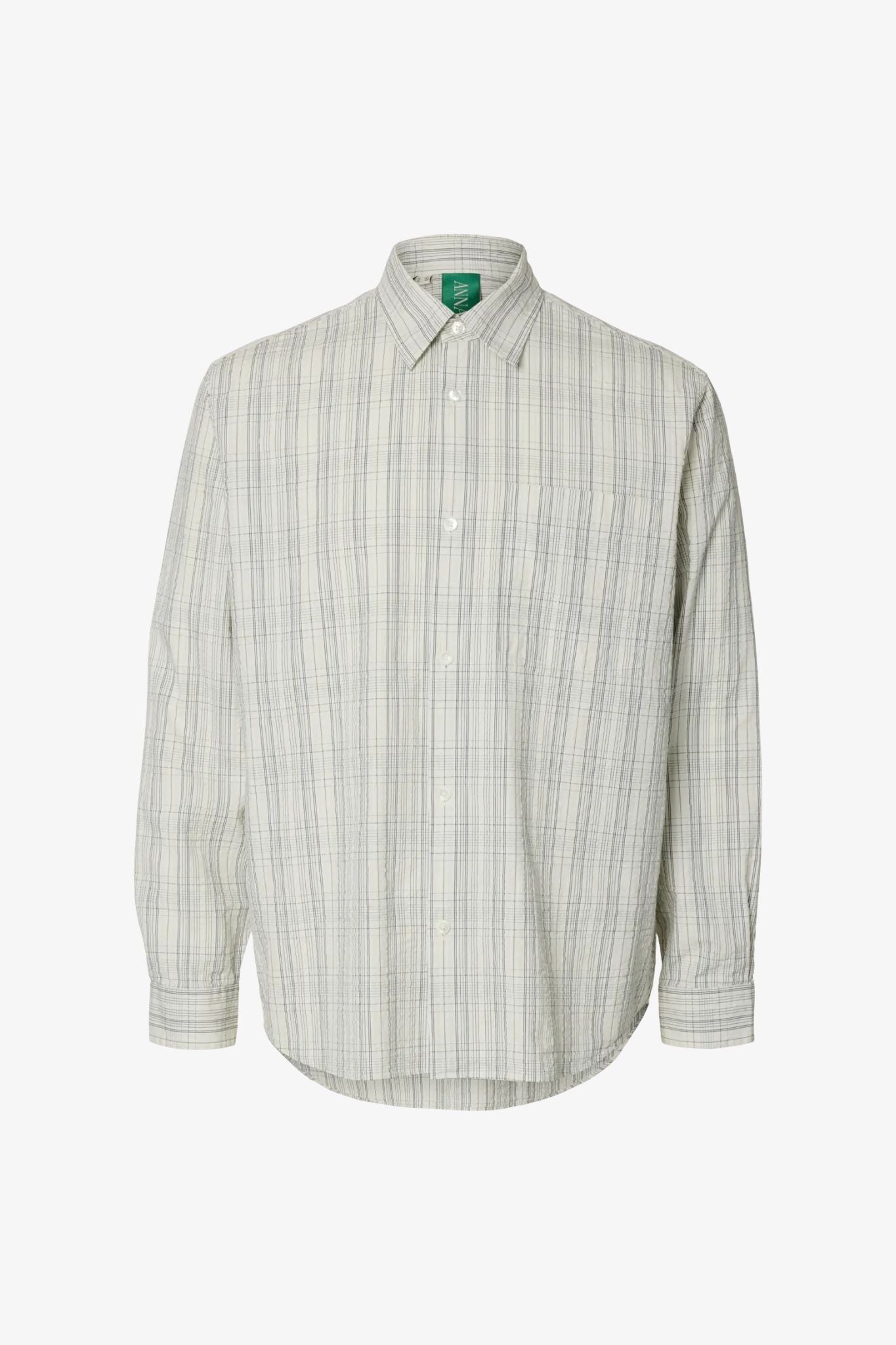 Anraslund seersucker mix ls shirt