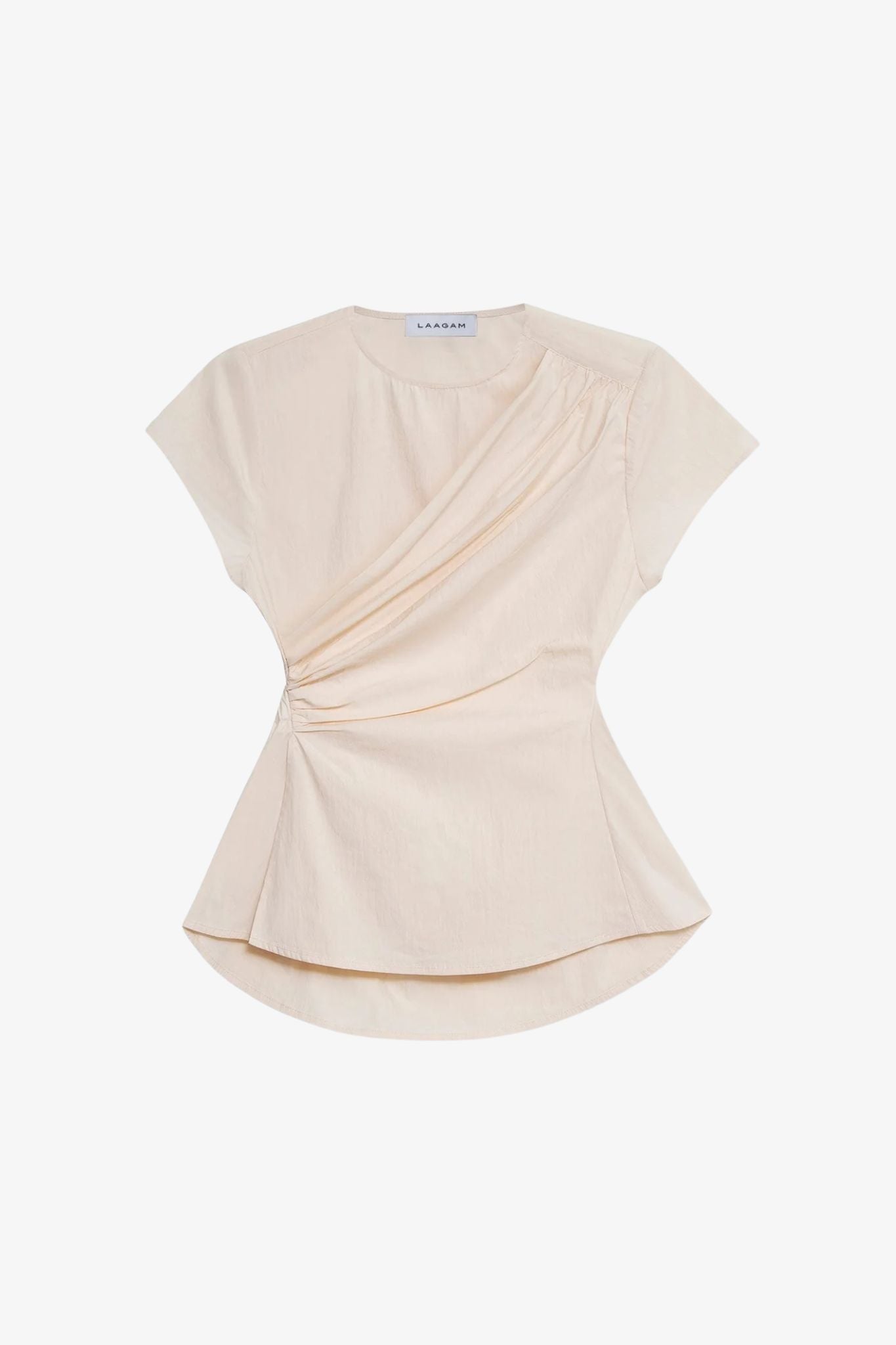 Raven white asymmetric blouse