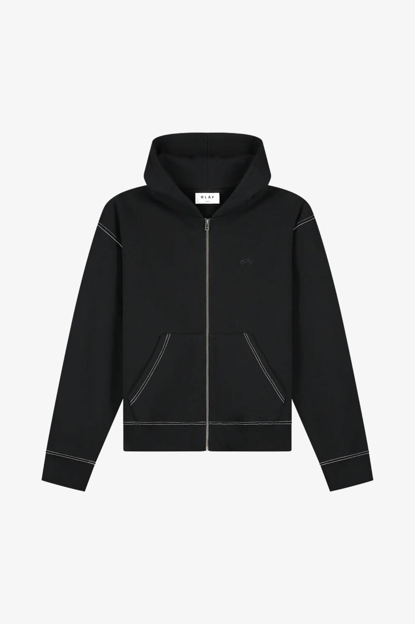 Contrast signature zip hoodie