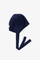 Cloimh | Soft wool tied bonnet | Donker Blauw | One Size | 21564