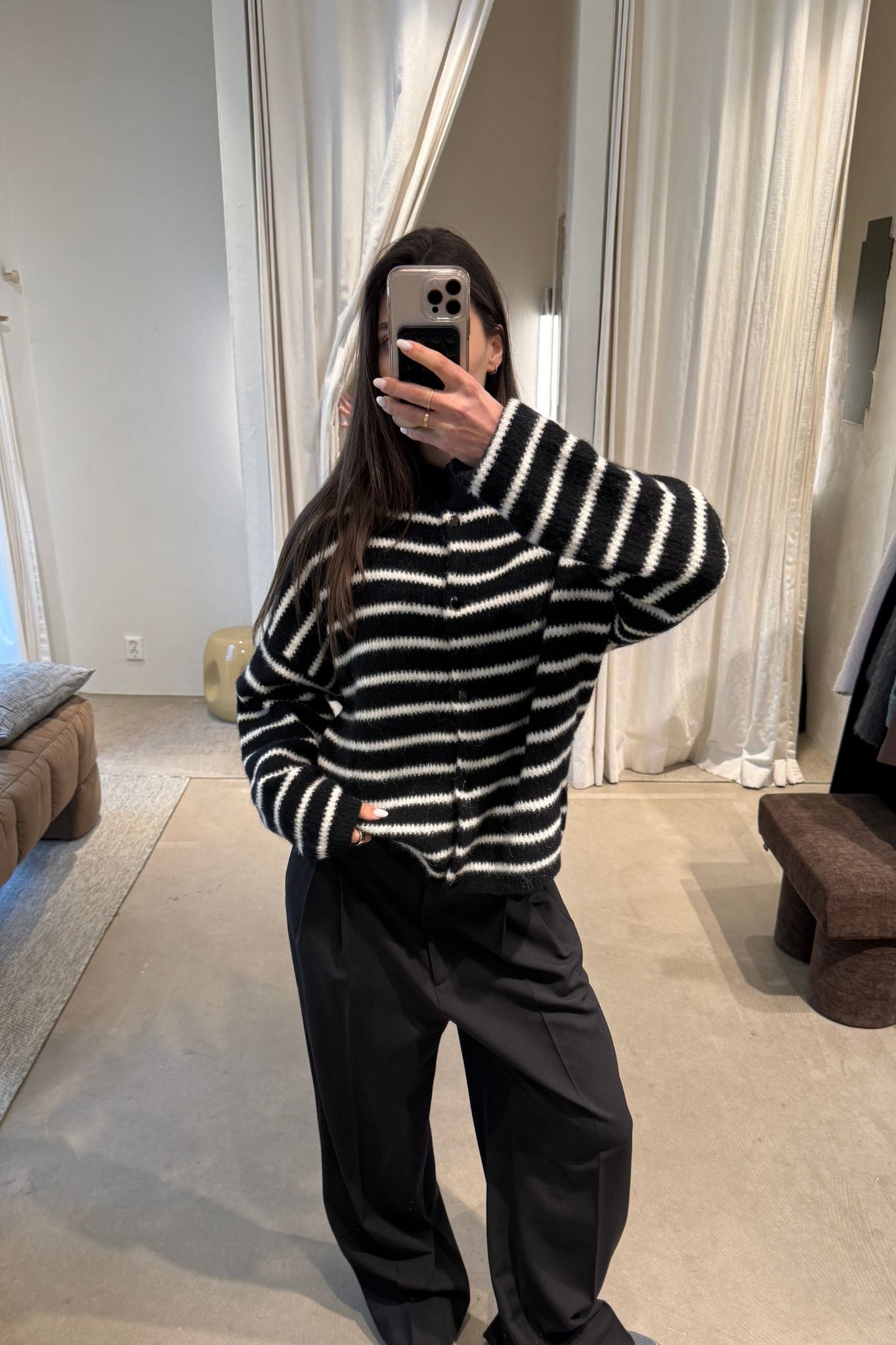 GZalpha short cardigan striped