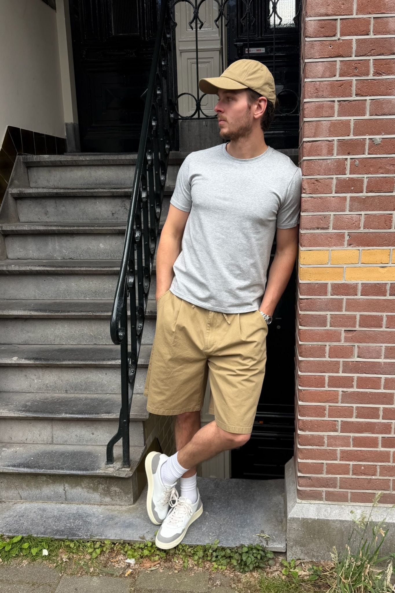 Herringbone pleated short