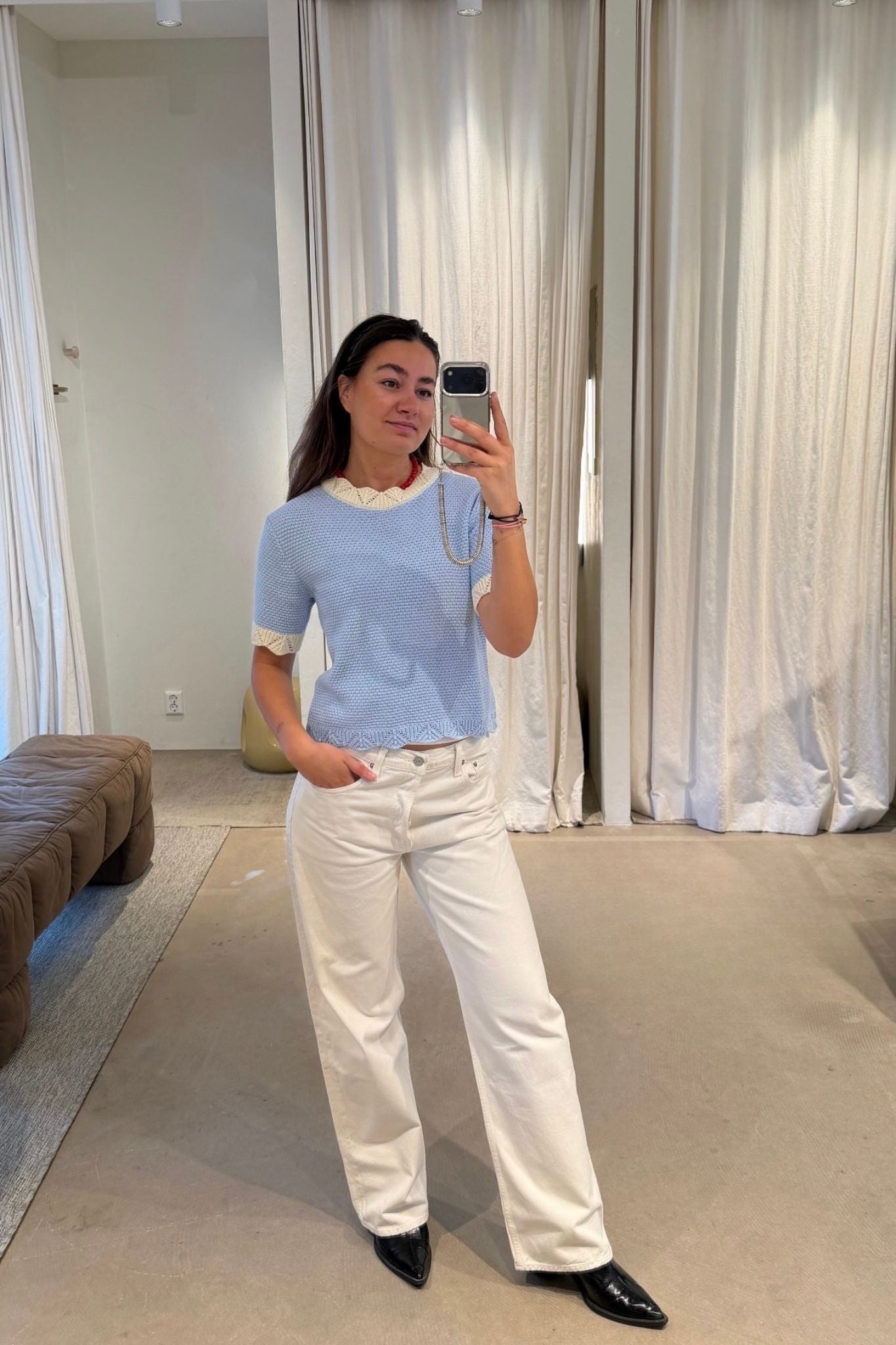 Milky knitted top