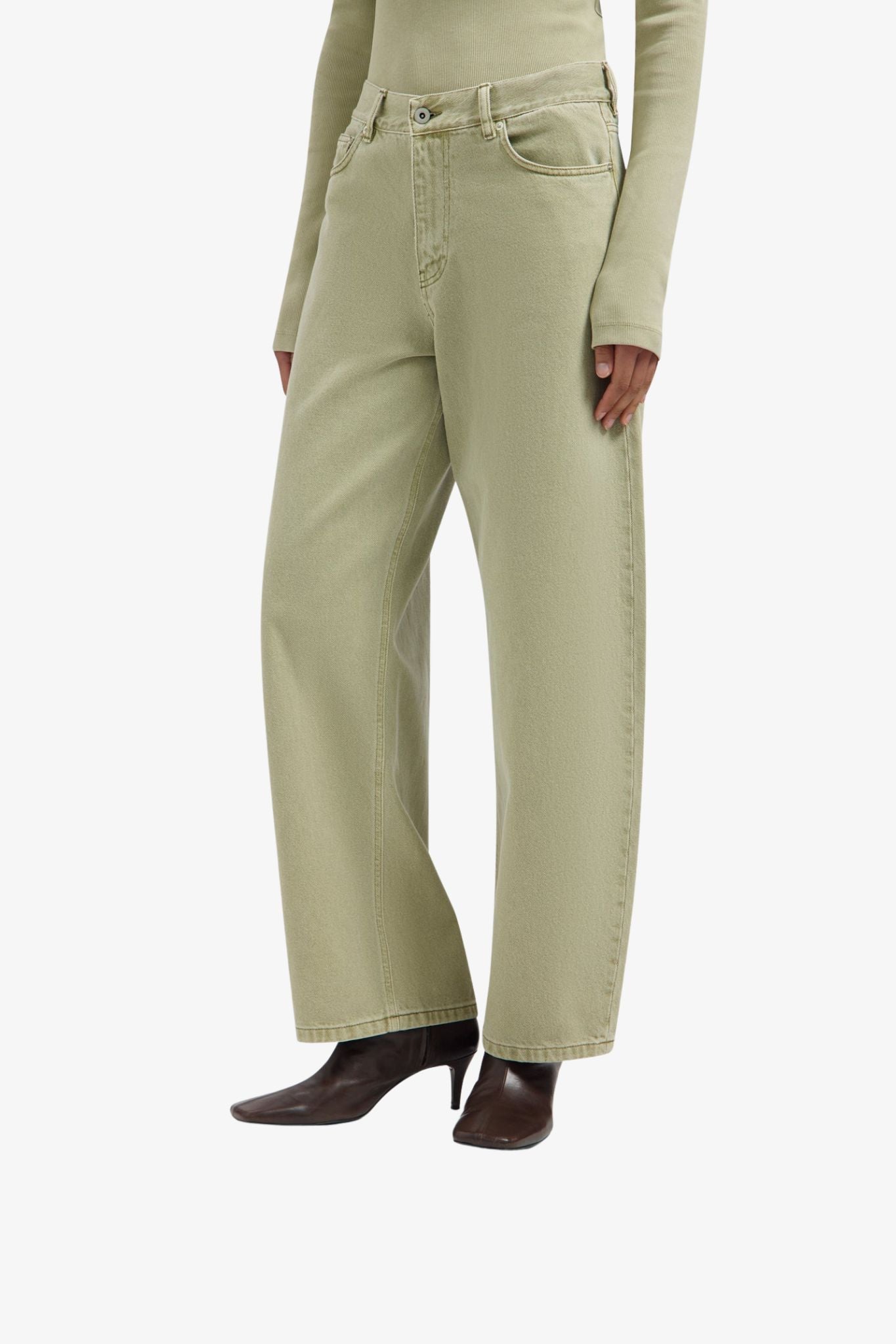 Monogram barrel leg pant