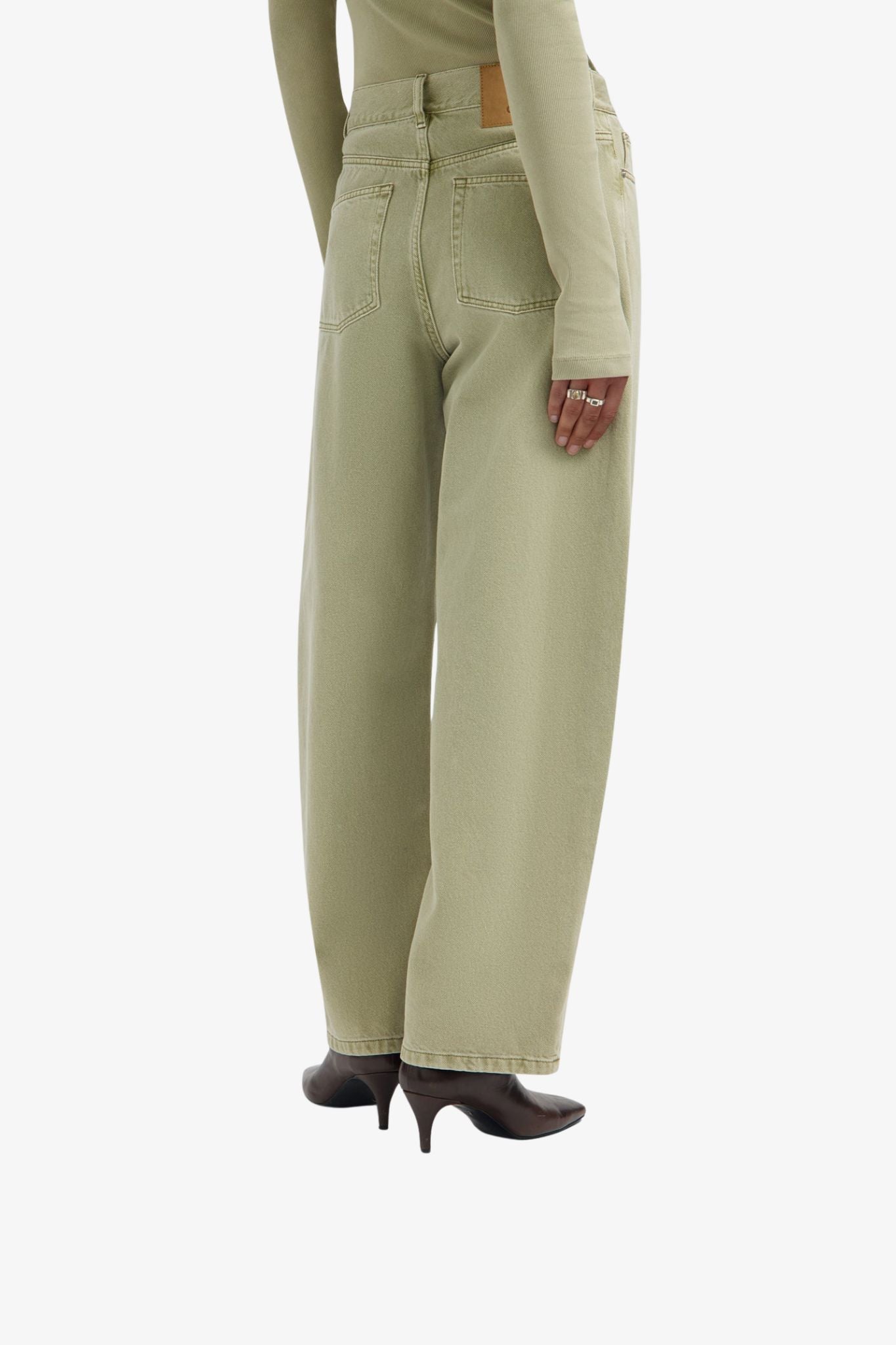 Monogram barrel leg pant