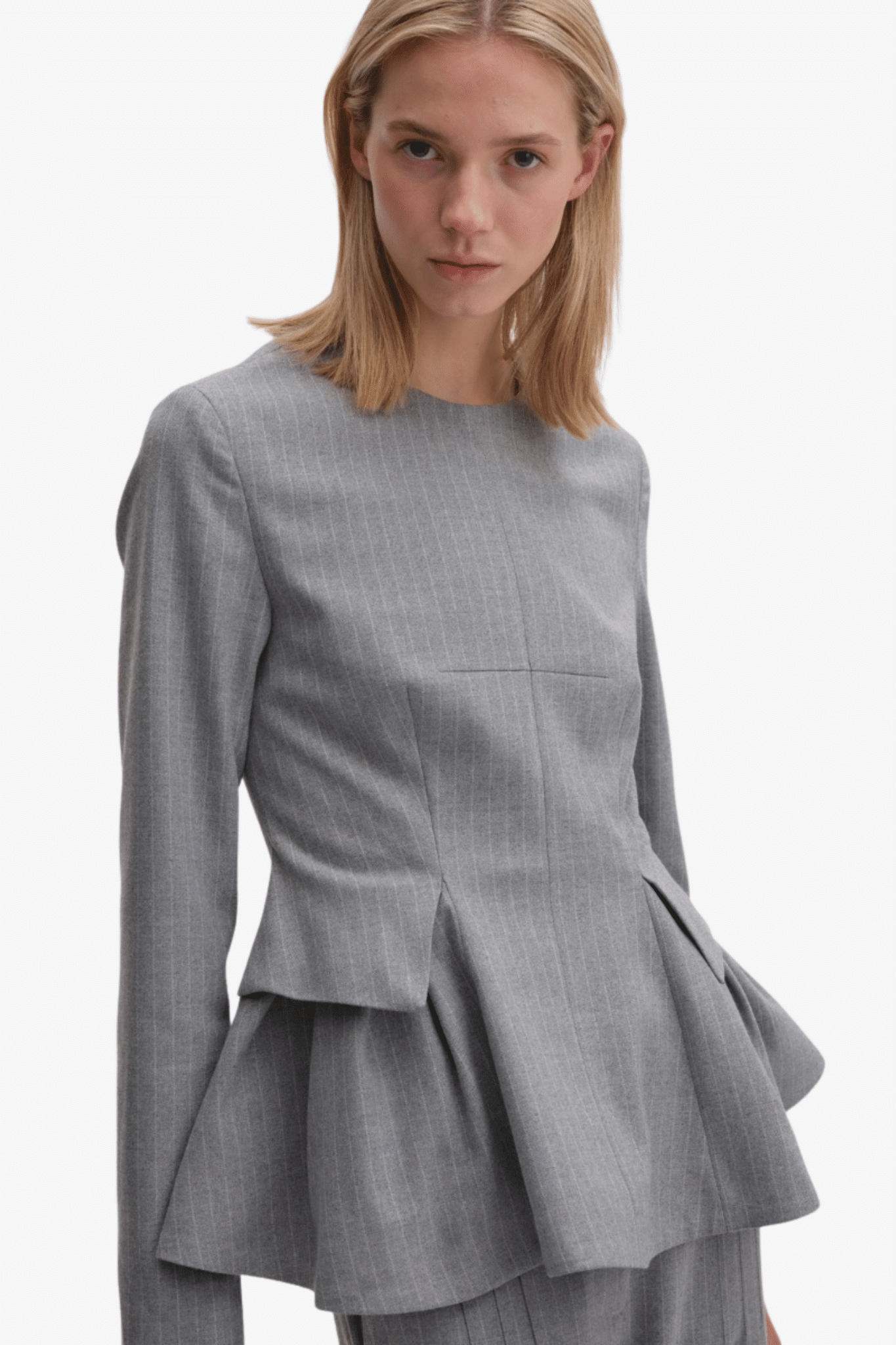 Peplum top with long sleeves | 21804