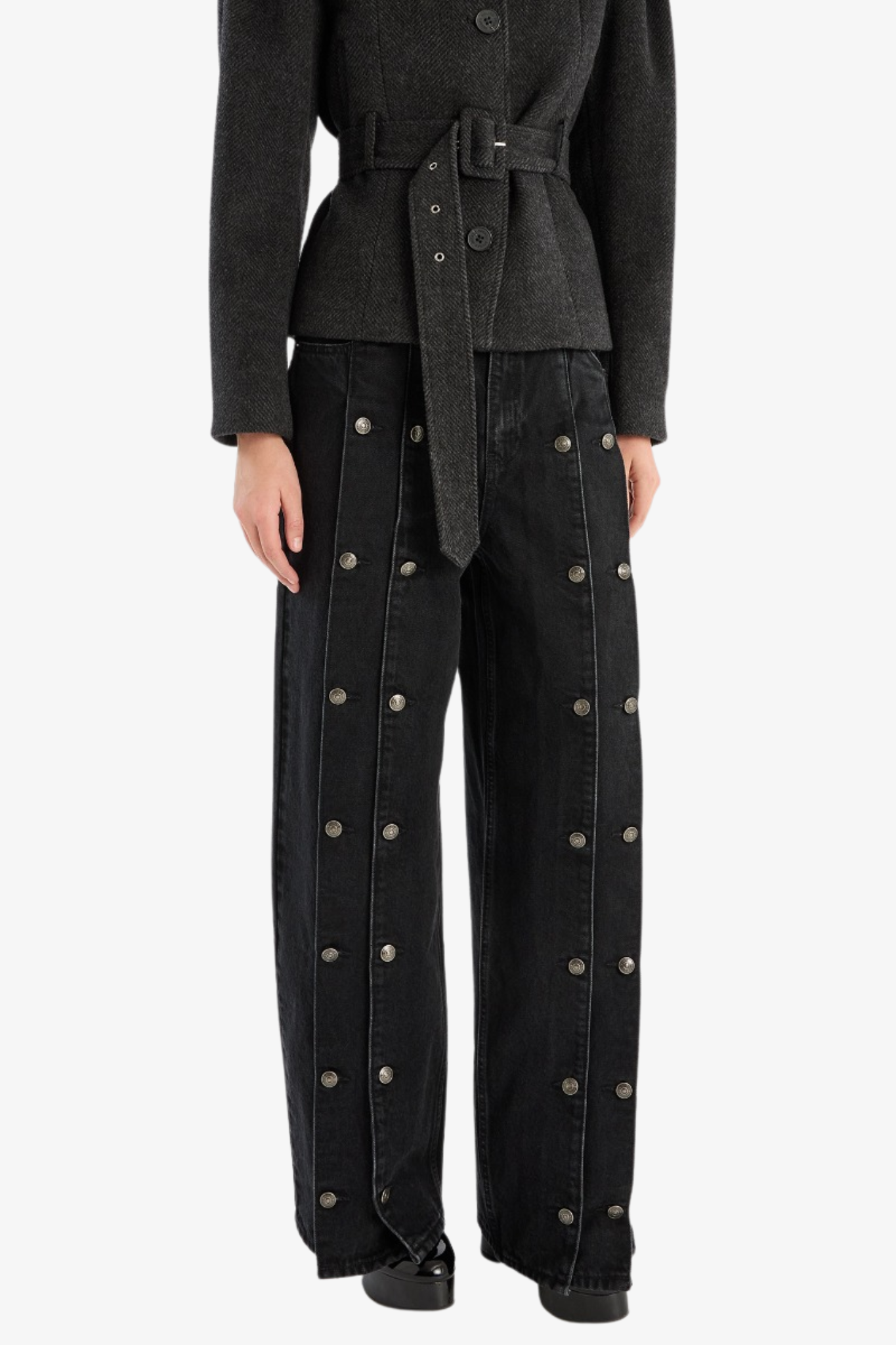 Rotate | Button Wide Jeans | 21703