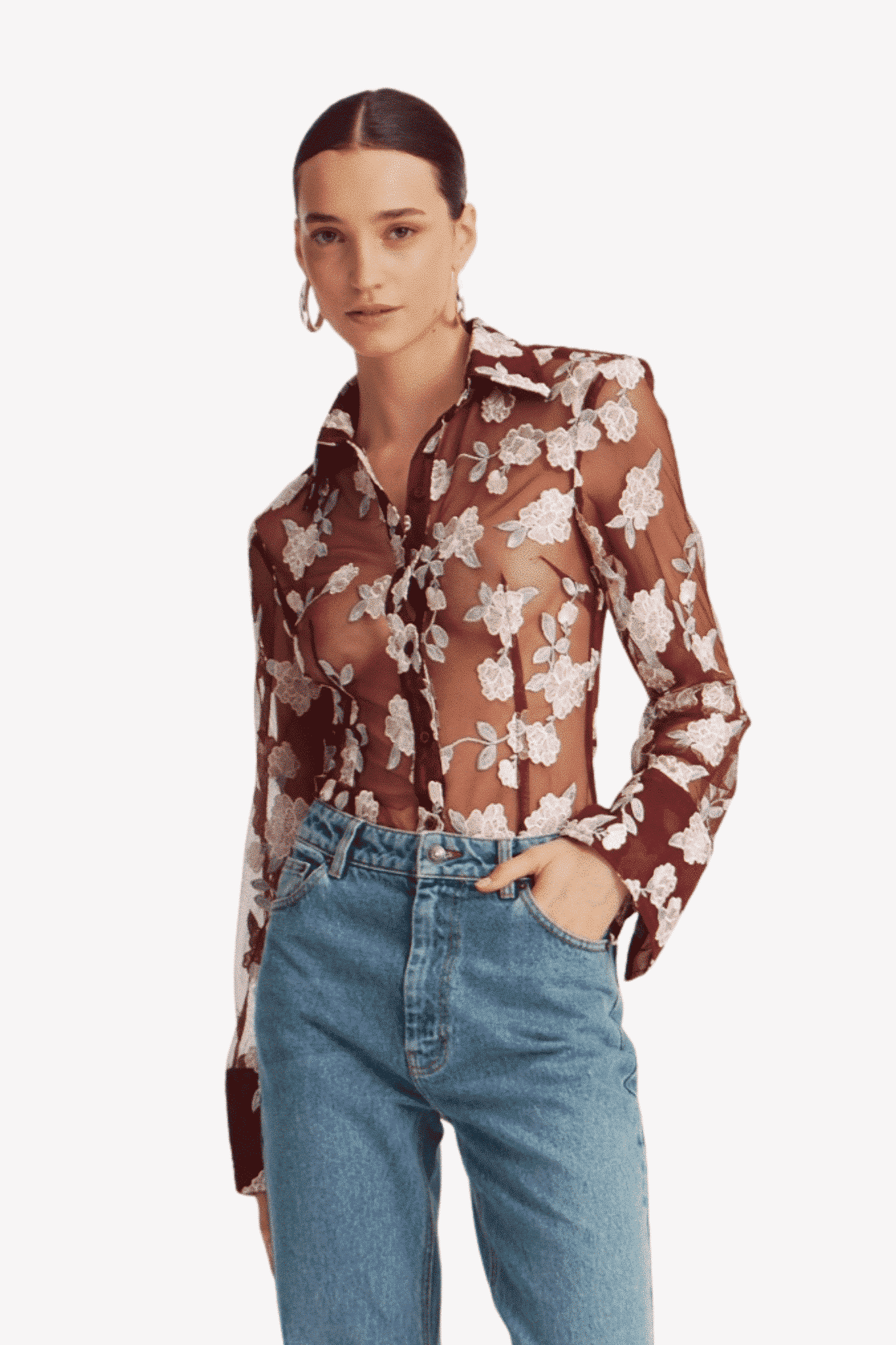 Rotate | Mesh Fitted shirt | 21437